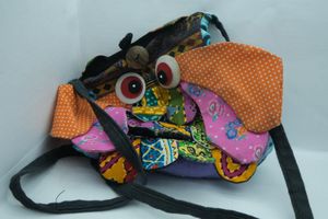 Colourful owl sling bag