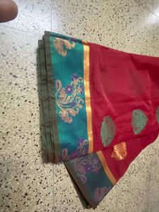 marron color saree
