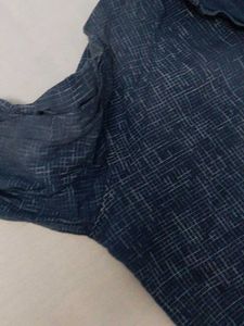 Men's Blue Patterned Button-Down