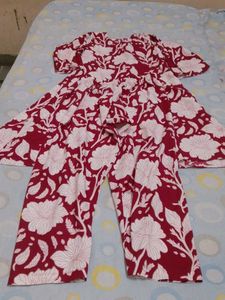 maroon white cord  set teenagers