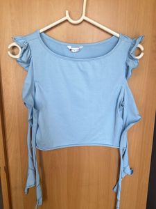 Cute Light Blue Crop Top