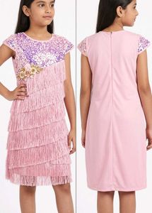 Sparkling Pink Fringe Dress