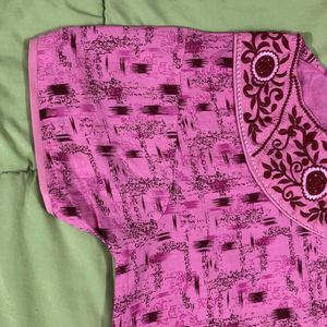 🌸 Vibrant Pink Printed Nightgown 🌸