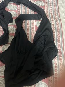 Stylish Black Halter Neck Top