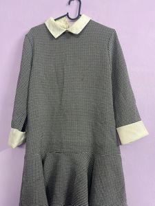 Checked Black And White Dress