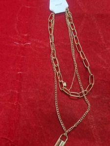 Layered Gold Lock Necklace