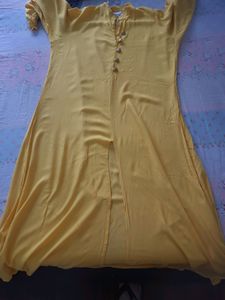 Yellow Colour Front Open Kurta