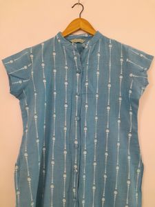 Blue Printed Kurta (Women's)