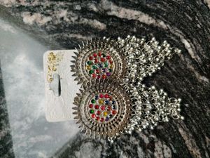 Traditional Oxidised Silver Earrings