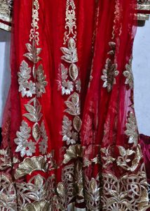 Stunning Red &amp; Gold Embroidered One piece