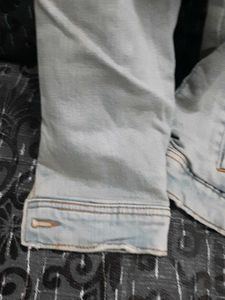 Light Wash Denim Sherpa Lined Jacket