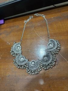 Bohemian Silver Choker Necklace