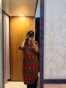 Stylish Red Cotton Kurta