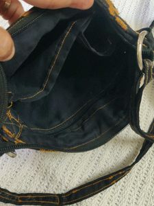 Embroidered Black Sling Bag(handmade)