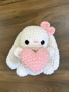 Crochet Bunny Plush with Heart