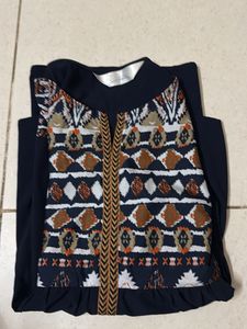 Stylish Navy Blue Printed Kurta