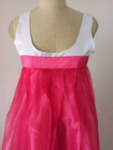 Vibrant Pink &amp; White Maxi Dress. Length 49