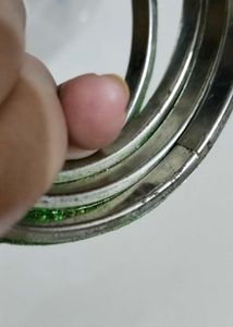 brand new Sparkling Green &amp; Gold Bangles