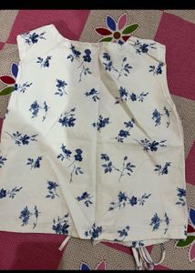 Boho Floral Print Sleeveless Tie-Up Vest