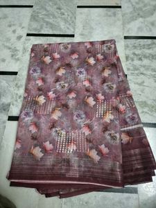 mauve color saree no blouse