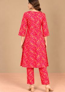 Vibrant Pink Printed Kurta Set