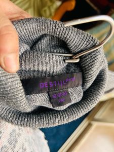 Grey Turtleneck Shimmery Sweater