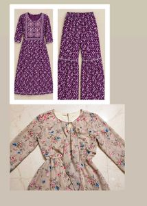 💜🌸 Beautiful Ethnic & Floral Dress Combo