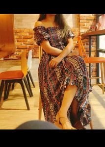 women ruffled maxi dress