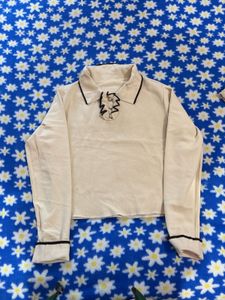Unique Cream Long Sleeve Top