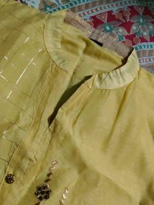 Yellow Kurta with Embellishments