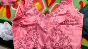 Pink Embroidered Dress Material