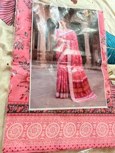 Vibrant Pink Floral Saree