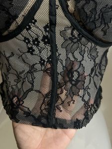 Black Lace Corset Top