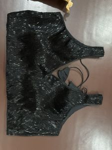 Elegant Black Handwork Sequin  Blouse