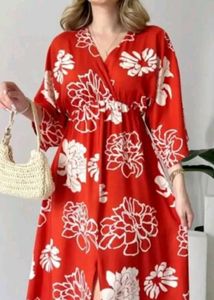 Vibrant Floral Print Maxi Dress