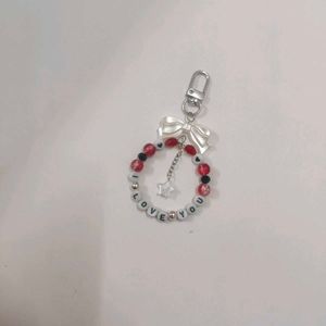 Handmade "I Love You" Beaded Keychain