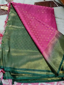 Pink &amp; Green Saree