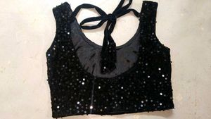 Sparkling Black Sequin Blouse