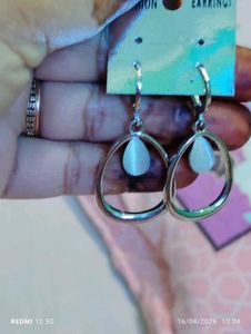 Elegant Pearl Drop Hoop Earrings