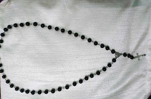 Elegant Black Rosary Necklace