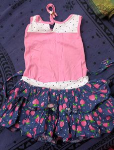Cute Strawberry Print Ruffle Dress