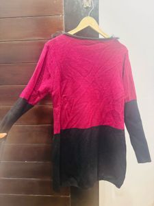 Pink Fur Collar Top