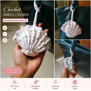 Handmade Crochet Shell Charm