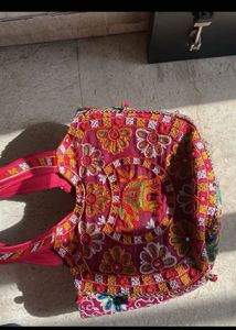 Boho Elephant Embroidered Tote Bag
