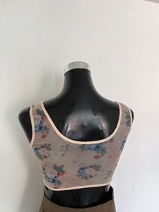 Sheer Floral Print Bra Top