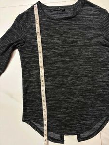 Marled black Grey Long Sleeve Top
