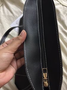 Chic Black Tote Bag with Scarf Accent