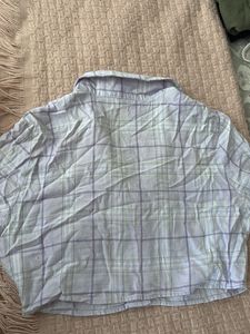 Light Purple Plaid Button-Up Shirt
