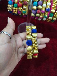 Colorful Beaded thread Bangles Set
