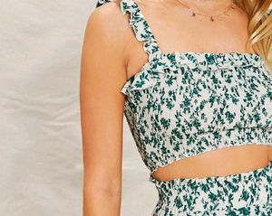 Floral Smocked Crop Top